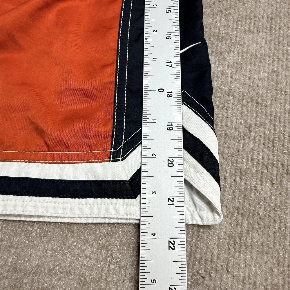 VTG Nike Y2K Swim‎ Trunks Shorts Mens XL Red Black Striped Mesh Lining Board